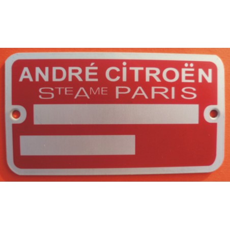 Plaque de Constructeur Citroën - 2cv AM Rouge