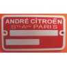 Plaque de Constructeur Citroën - 2cv AM Rouge
